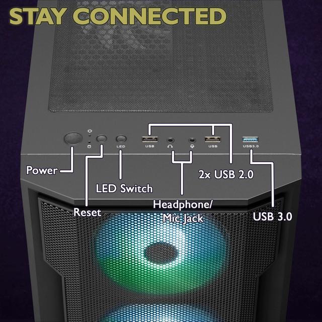 Cobratype Anaconda Gaming PC - AMD Ryzen 5 5600X RTX 4060 16 GB DDR4 RAM 1 TB NVMe Windows 11 Home - Gaming Desktop