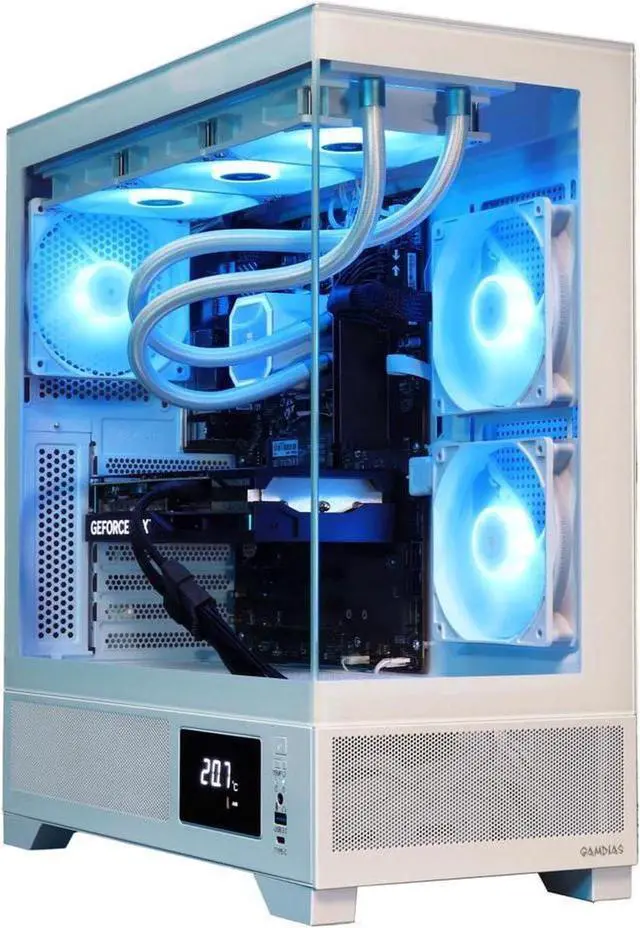 Cobratype Mamba Gaming PC Ryzen 7 9700X 4.2 GHz AMD Radeon RX 9060 XT 8GB 360mm AIO 2TB NVMe SSD 64GB DDR5 Wi-Fi Win 11 Home Live Thermal Display - Gaming Desktop