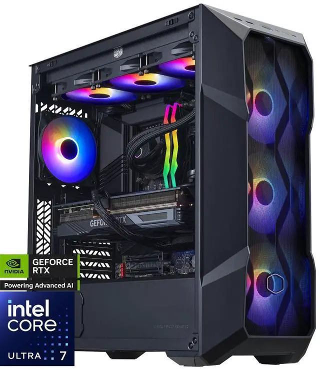 Cooler Master TD5 Pro - Intel Core Ultra 7-265KF - GeForce RTX 5070 Ti - 32GB DDR5 6000MHz - 2TB M.2 NVMe SSD - Windows 11 - 360mm AIO - Gaming PC