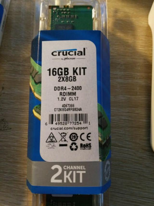 Crucial CT2K8G4RFS824A 16Gb Kit (8Gbx2) Ddr4-2400 Rdimm