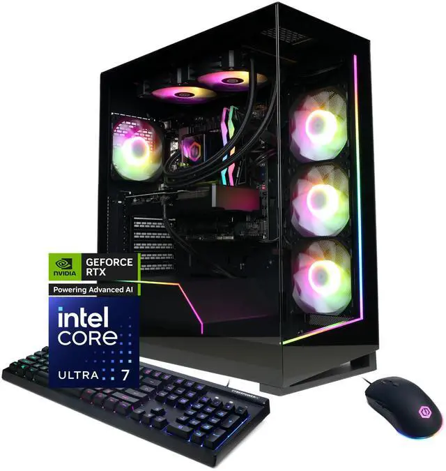 CyberPowerPC Gamer Supreme Liquid Cool GXL70240 - Intel Core Ultra 7 265F 2.4GHz CPU 32GB DDR5 NVIDIA GeForce RTX 5070 12GB 2TB PCIe 4.0 NVMe SSD & Win 11 Home