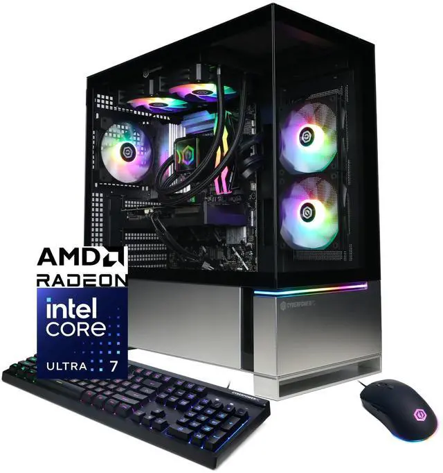 CyberPowerPC Gamer Supreme Liquid Cool GXL70330 - Intel Core Ultra 7 265KF 3.9GHz CPU 32GB DDR5 AMD Radeon RX 9070 XT 16GB 2TB PCIe 4.0 NVMe SSD & Win 11 Home