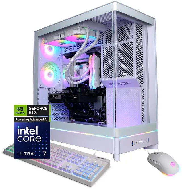 CyberPowerPC Gamer Supreme Liquid Cool GXL70490 - Intel Core Ultra 7 265KF 3.9GHz CPU 32GB DDR5 NVIDIA GeForce RTX 5060 Ti 16GB 2TB PCIe 4.0 NVMe SSD & Win 11 Home