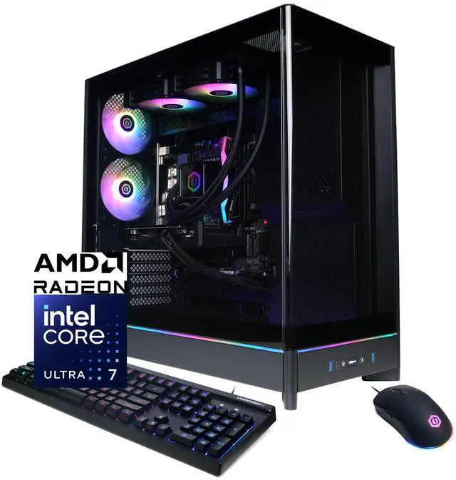 CyberPowerPC Gamer Supreme Liquid Cool GXL70900 - Intel Core Ultra 7 265F 2.4GHz CPU 16GB DDR5 AMD Radeon RX 9060 XT 8GB 2TB PCIe 4.0 NVMe SSD & Win 11 Home