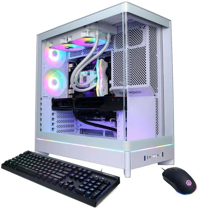 CyberPowerPC Gamer Supreme Liquid Cooled Gaming Desktop Computer Intel Core i7-14700F 2.1GHz 32GB RAM 2TB SSD NVIDIA GeForce RTX 5070 Ti 16GB Windows 11 Home White