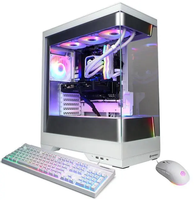 CyberPowerPC Gamer Supreme Liquid Cooled Gaming Desktop Computer AMD Ryzen 7 7800X3D 4.2GHz 32GB RAM 2TB SSD AMD Radeon RX 9060 XT 16GB Windows 11 Home White