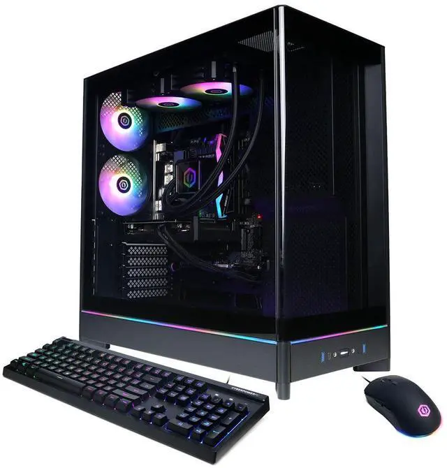 CyberPowerPC Gamer Supreme Liquid Cooled Gaming Desktop Computer Intel Core i7-14700F 2.1GHz 16GB RAM 2TB SSD AMD Radeon RX 9060 XT 8GB Windows 11 Home Black