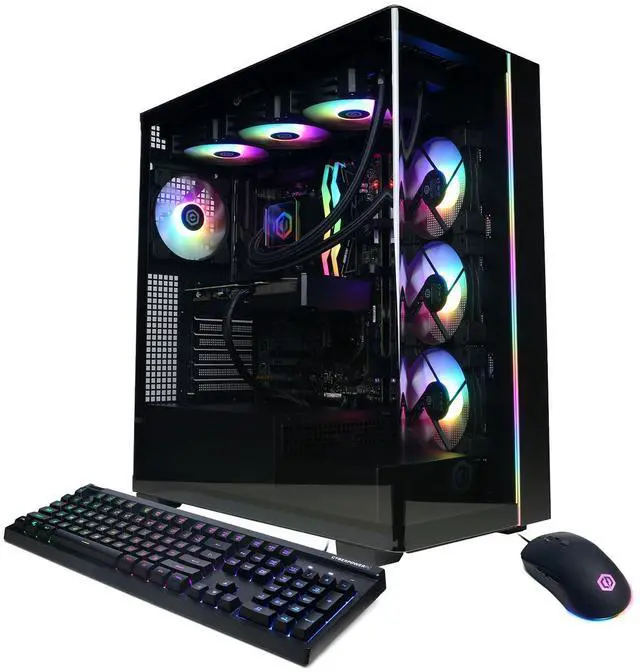 CyberPowerPC Gamer Supreme Liquid Cooled Gaming Desktop Computer AMD Ryzen 9 9900X3D 4.4GHz 32GB RAM 2TB SSD NVIDIA GeForce RTX 5070 12GB Windows 11 Home Black