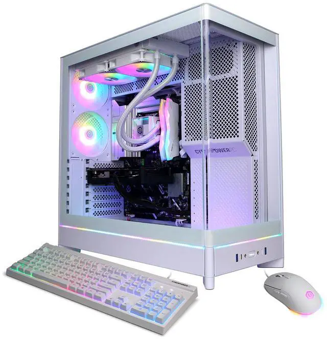 CyberPowerPC Gamer Supreme Liquid Cooled Gaming Desktop Computer Intel Core Ultra 7 265KF 3.9GHz 32GB RAM 2TB SSD NVIDIA GeForce RTX 5060 Ti 16GB Windows 11 Home White