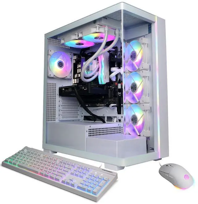 CyberPowerPC Gamer Supreme Liquid Cooled Gaming Desktop Computer Intel Core i7-14700F 2.1GHz 32GB RAM 2TB SSD NVIDIA GeForce RTX 5060 Ti 8GB Windows 11 Home White