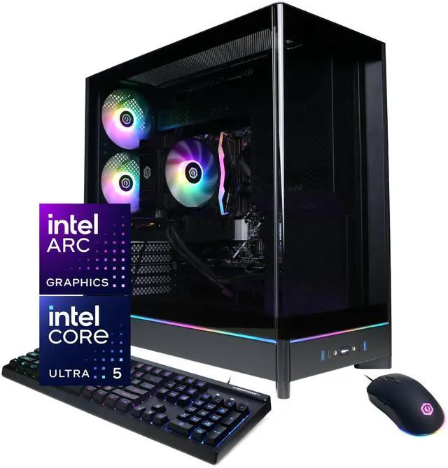 CyberPowerPC Gamer Xtreme GX70020 - Intel Core Ultra 5 225F 3.3GHz CPU 16GB DDR5 Intel Arc B580 12GB 2TB PCIe 4.0 NVMe SSD & Win 11 Home