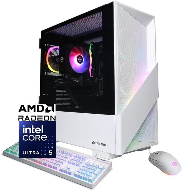 CyberPowerPC Gamer Xtreme GXL70880 - Intel Core Ultra 5 225F 3.3GHz CPU 16GB DDR5 AMD Radeon RX 9060 XT 8GB 1TB PCIe 4.0 NVMe SSD & Win 11 Home