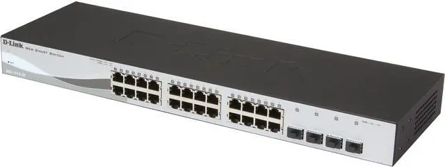 D-Link 28-Port Gigabit Smart Managed Switch 24 GbE + 4 Combo SFP Ports L3 Lite Surveillance Mode NDAA/TAA Compliant (DGS-1210-28)