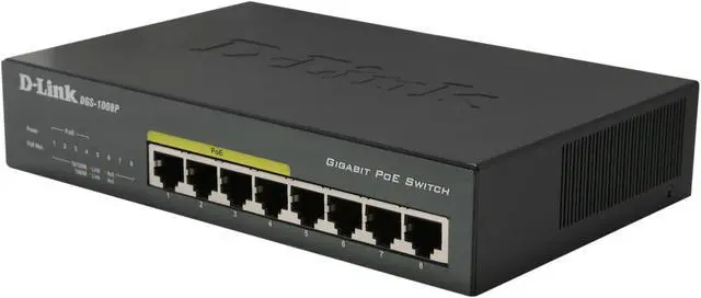 D-Link DGS-1008P Switches 4 to 10 Ports 8-port Gigabit Ethernet POE Switch