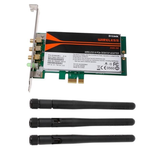 D7YC DWA-556 Wireless Xtreme N PCI-E Desktop Adapter WiFi Card Low Profile