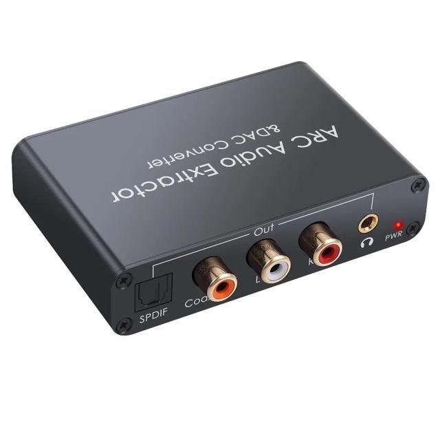 DAC Audio Converter ARC Audio Extractor HDMI-compatible Optical SPDIF Coaxial To Analog 3.5mm Digital To Analog Audio Converter(B)