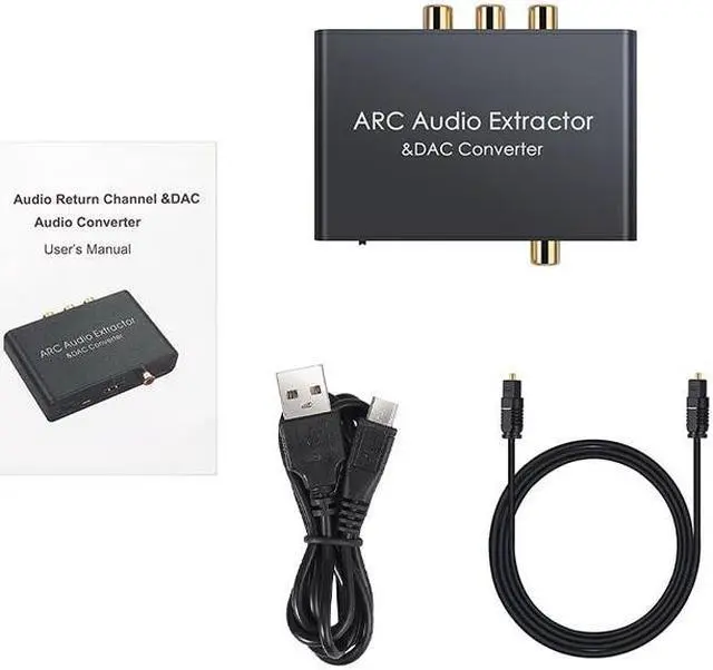 DAC Audio Converter ARC Audio Extractor HDMI-compatible Optical SPDIF Coaxial to Analog 3.5mm Digital to Analog Audio Converter(B)
