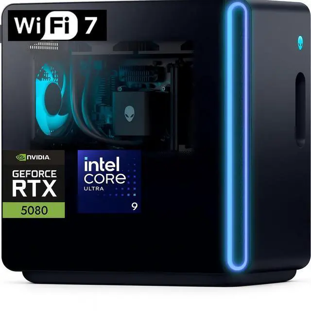 Dell Alienware Aurora Gaming Pc - Intel Ultra 9 Series 285K GeForce RTX 5080 16GB GDDR7 32GB DDR5 RAM 2TB SSD 2TB HDD Wi-Fi7 Win 11 Pro