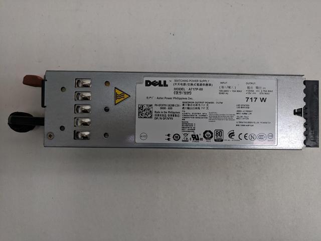 Dell PowerEdge R610 Server Redundant Hot Swap Power Supply Unit 717 Watt FJVYV A717P-00 RN442