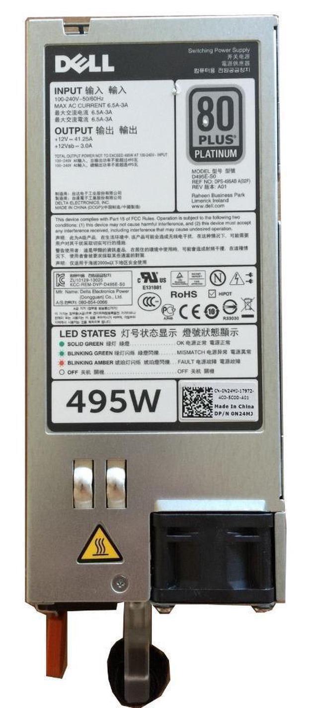 Dell Poweredge R620 495W Power Supply D495E-S0 N24MJ 3GHW3
