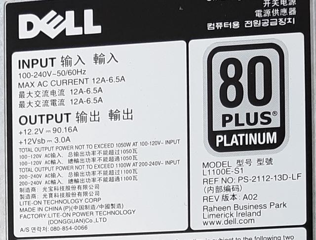 Dell PSU PS-2112-13D-LF 80+ Platinum 100-240V 12-6.5A For EMC PowerEdge R740xd CMPGM