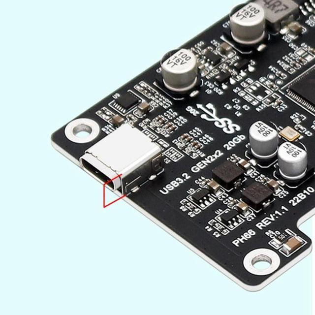 Desktop PCI-E X4 To Type-C Expansion Adapter Type C USB3.2 Gen2×2 20Gbps Fast Adapter With 15Pin Sata Drive-Free ASM3242