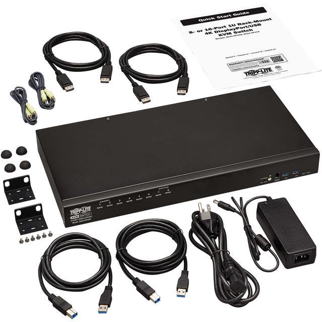 DisplayPort / USB KVM Switch 8-Port Audio/Video 4K 60Hz 1URM