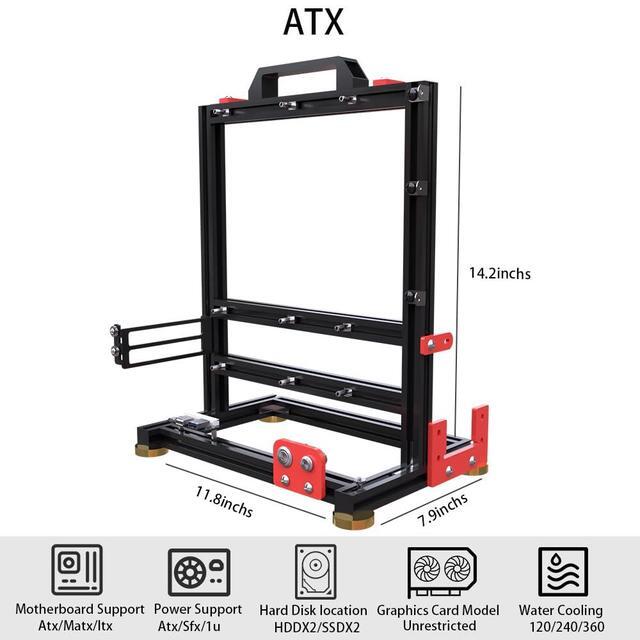 DIY Aluminium Pc Open Case Computer Chassis Test Bench Support Water Cooling Support Server Chassis Support Itx Matx ATX Eatx (3.ATX)