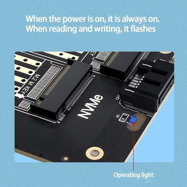 Dual M.2 PCIE 4.0 Adapter Card For NVMe / SATA SSD NVME (m Key) /SATA (b Key) 22110/80/60/42/30 SSD To PCIe X4 X8 X16
