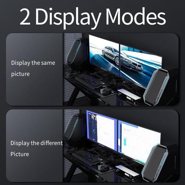 Dual Monitor DisplayPort HDMI KVM Switch 4K 60Hz 2-Port Extended Display 2 In 2 Out DP + HDMI KVM Switch 2 Monitors 2 Computers Displayport And HDMI With 2 X USB Ports