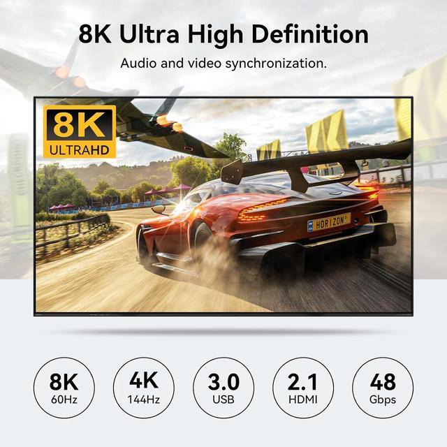 Dual Monitor HDMI KVM Switch 4 Computers 2 Monitors 8K 60Hz 4K 120Hz 4 Port KVM Switches For 4 PC Share 4 USB 3.0 Devices Support Copy And Extend Mode Includes Remote Control And Power Adapte