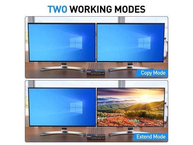 Dual Monitor KVM Switch USB 3.0 HDMI KVM Switch For 2 Monitors 3 Computers 4K 60Hz 2K 144Hz With EDID Emulator Dual Monitor KVM Switch With 4 USB 3.0 Ports Wired Remote And Cables Included