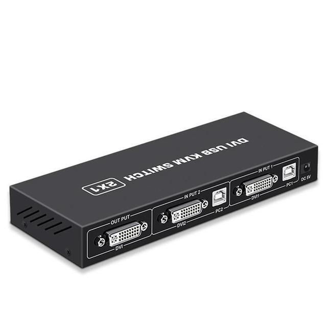 DVI KVM Switch KVM Switch 2 In 1 Out For 2 Computers Share Keyboard Mouse And USB 2.0 Devices Support 1920 * 1080P 60Hz (4K*2K 30Hz)