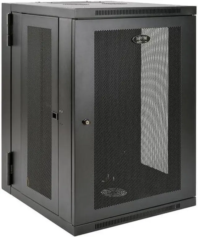 Eaton Tripp Lite Series SmartRack 18U UPS-Depth Wall-Mount Half-Height Rack Enclosure Hinged Back - For UPS - 18U Rack Height x 19" Rack Width x 24.50" Rack Depth - Wall Mountable - Black - Steel - 250 lb Maximum Weight Capacity
