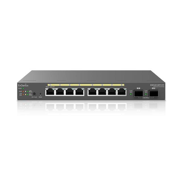 EnGenius Fit Gigabit 8-Port 110W PoE+ Switch W/2 SFP Ports EWS2910FP-FIT