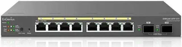 EnGenius Fit Gigabit 8-Port 110W PoE+ Switch w/2 SFP Ports EWS2910FP-FIT