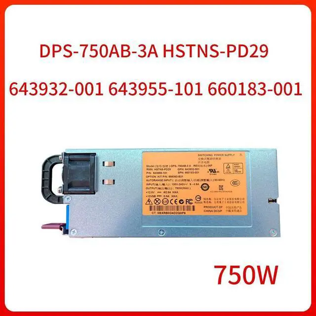 for DL380G8 Server 750W Switching Power Supply Module 12V DPS-750AB-3A HSTNS-PD29 643932-001 643955-101 660183-001