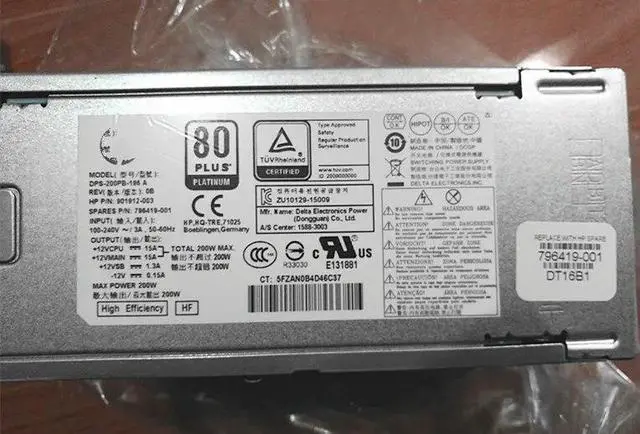 For HP ProDesk SFF Power Supply 901912-003 796419-001 DPS-200PB-196A