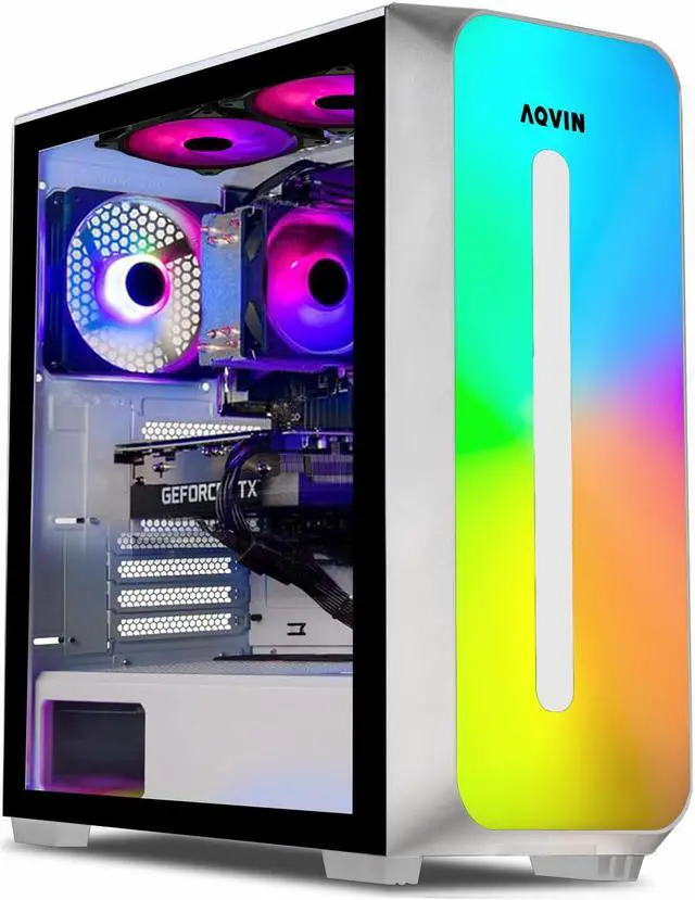 Gaming PC AQVIN AQW60 Tower RGB - Intel Core I7 Processor Up to 4.00 GHz / GTX 1660 Super 6GB GDDR5 GPU Card / 32GB DDR4 RAM / 2TB SSD (Fast Storage) / Windows 10 Pro / RGB Keyboard & Mouse