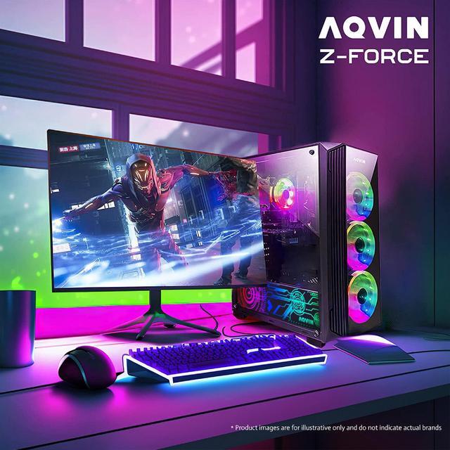 Gaming PC Tower AQVIN ZForce Desktop - Intel I7 Processor Upto 4.60 GHz / NVIDIA RTX 3060 12GB GDDR6 Gaming GPU / 2TB SSD - 32GB DDR4 RAM / Windows 11 Pro / RGB Gaming Keyboard & Mouse / WiFi