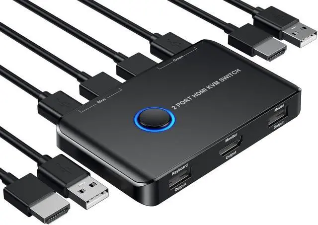 Generic KVM Switch Giimake KVM Switch HDMI USB KVM Switch for 2 Computers Sharing One HD Monitor and Keyboard Mouse