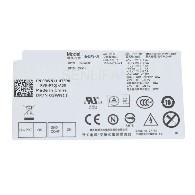 Genuine New For Dell OptiPlex 390 790 990 3010 7010 9010 240W PSU D240ES-00 AC240ES-00 H240ES-00 AC240AS-01 H240AS-00 03WN11