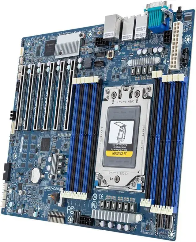 Gigabyte AMD EPYC 8004 AMD-SoC ATX Server Motherboard - 2x 10Gb/s Broadcom LAN 1x Management Board (ME03-CE0 rev. rev. 1.0)