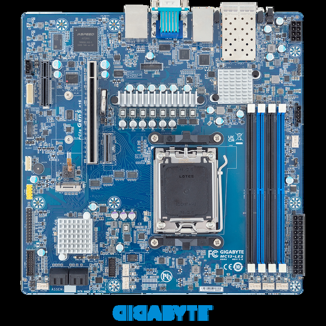 GIGABYTE MC13-LE3 Motherboard - AMD EPYC™ 4005/4004 & Ryzen™ 9000/7000 - MicroATX UP 25Gb/s + 1Gb/s LAN