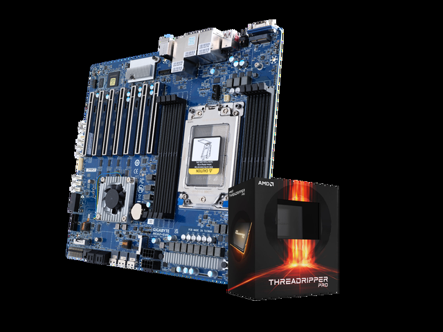 GIGABYTE MC62-G40 AMD Ryzen Threadripper PRO Workstation Board With AMD Threadropper Pro 5965WX Bundle Deal 24-core 48-Thread Processor Integrated By GIGABYTE