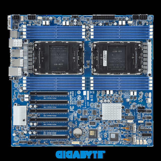 GIGABYTE MS73-HB0 Extended ATX Server Motherboard - 5th/4th Gen Intel® Xeon® Scalable - E-ATX DP 10Gb/s Broadcom Ethernet Controller Dual Processor TDP Up To 270W