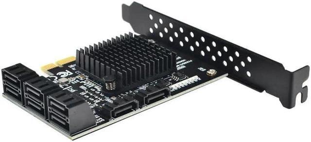 GOLDENDISK 8 Ports SATA 3.0 To PCIe Expansion Card PCI Express 8 SATA Adapter 8 Port SATA 3 Converter With Heat Sink 88SE9215 Chip For HDD