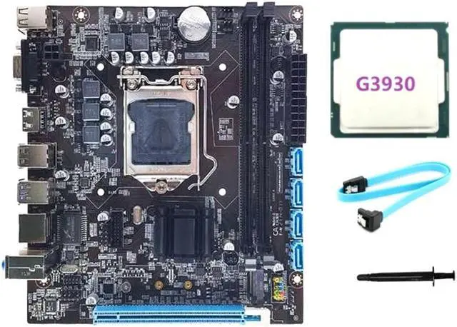 H110 Computer Motherboard Supports LGA1151 6/7 Generation CPU Dual-Channel DDR4 RAM+G3930 CPU+SATA Cable+Thermal Grease