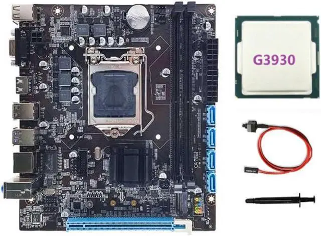 H110 Computer Motherboard Supports LGA1151 6/7 Generation CPU DDR4 RAM+G3930 CPU+Switch Cable+Thermal Grease
