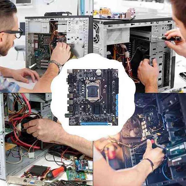 H110 Desktop Computer Motherboard Supports LGA1151 6/7 Generation CPU Dual-Channel DDR4 Memory+G3900 CPU+Switch Cable